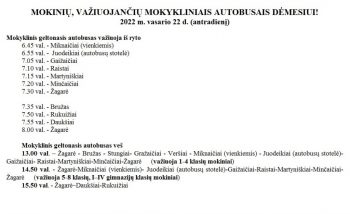 Vasario 22 d. autobusų maršrutai