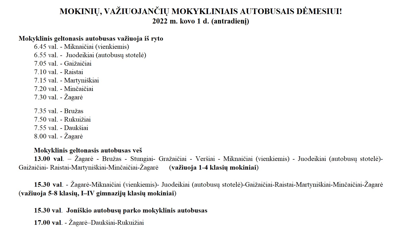 kovo 1 d. pavežėjimas