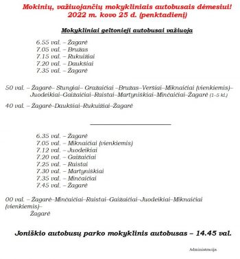 kovo 25 d. pavežėjimas