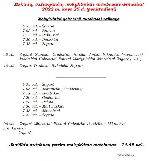 kovo 25 d. pavežėjimas