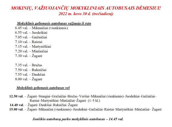 kovo 30 d. pavežėjimas