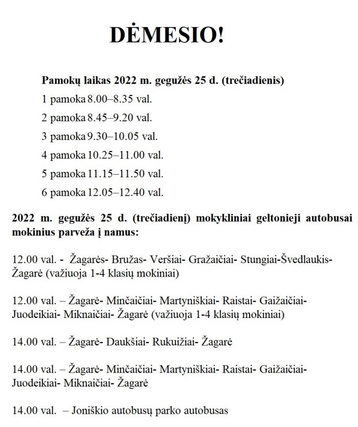 Pavežėjimas gegužės 25 d.