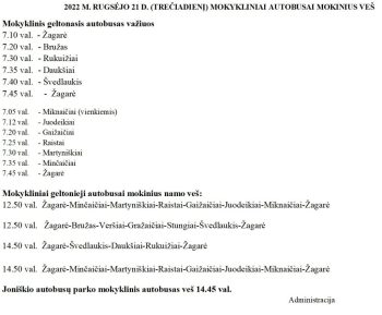 Rugsėjo 21 d. pavežėjimas