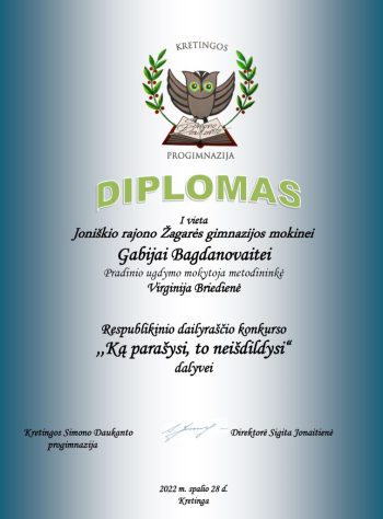 Gabijai diplomas