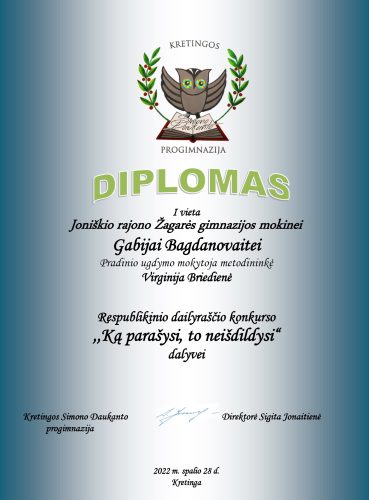 Gabijai diplomas